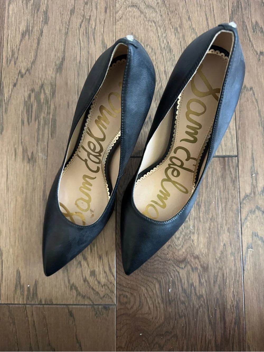 Sam Edelman Hazel Black Pointed-Toe Leather Pumps - Size 9